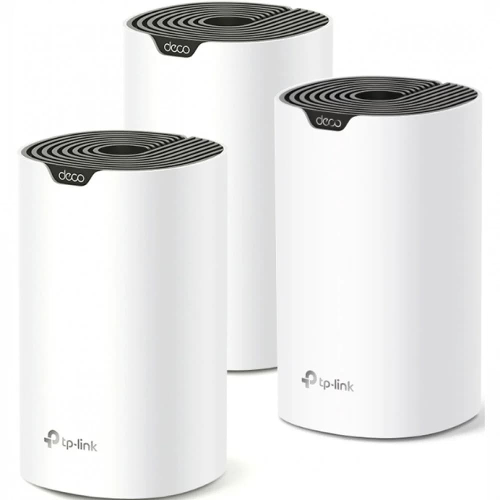 Домашняя Mesh Wi-Fi система GbE AC1900 Tp-Link Deco S7 (3 устройства) Бесшовный роуминг, 1300Mbps 5Ghz + 600Mbps 2.4Ghz, 802.11ac/a/b/g/n, 3 гигабитных порта LAN/WAN, 3×3 MU-MIMO, Beamforming, 3 ант