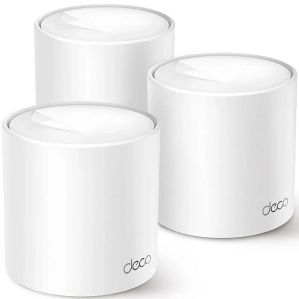 Домашняя Mesh Wi-Fi система GbE AX1500 Tp-Link Deco X10 (3 устройства) Бесшовный роуминг, Wi-Fi 6, 5 ГГц: до 1201 Мбит/с (802.11ax), 2,4 ГГц: до 300 Мбит/с (802.11ax), 802.11ax/ac/a/b/g/n, 2 гигабит