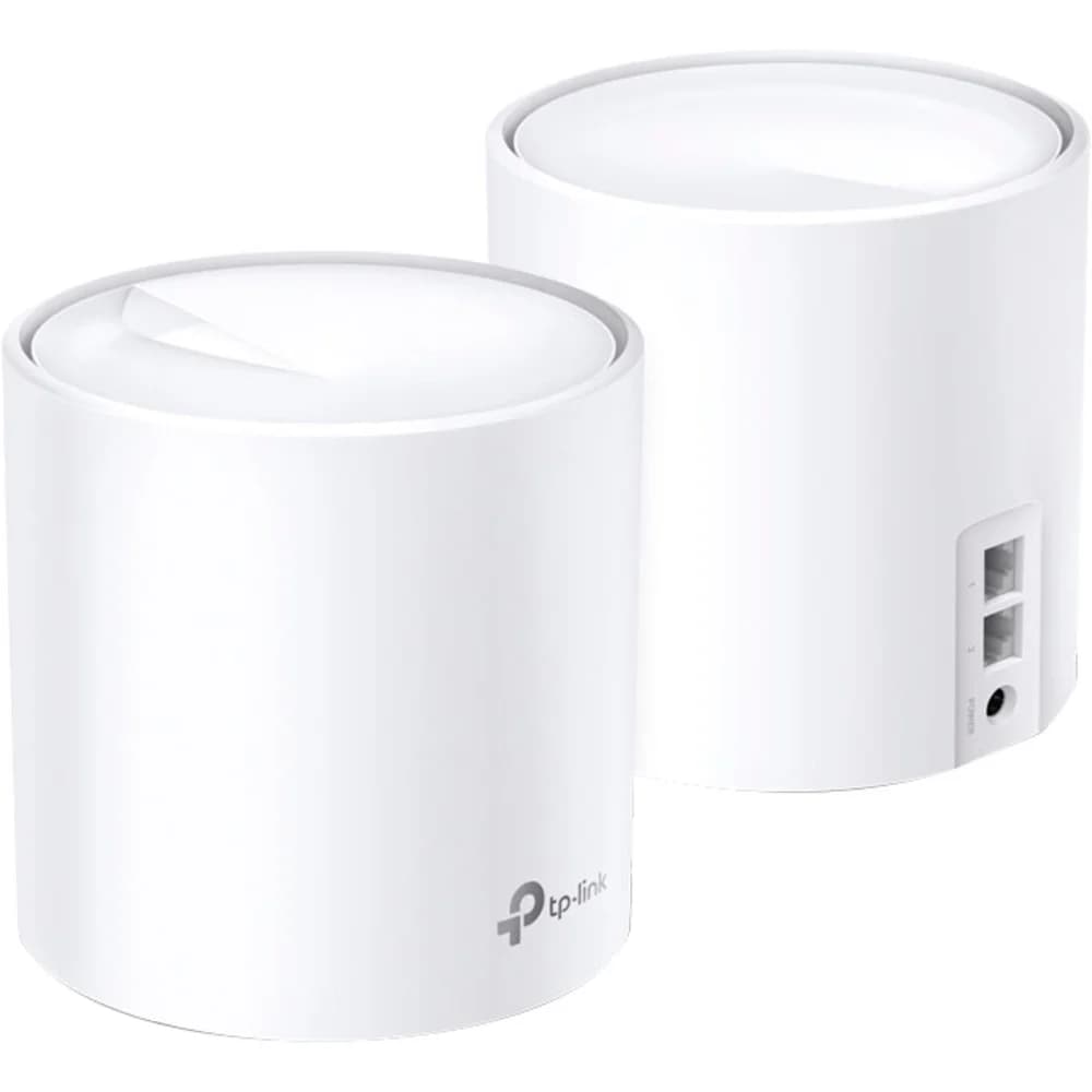 Домашняя Mesh Wi-Fi система GbE AX1800 Tp-Link Deco X20 (2 устройства) Бесшовный роуминг, Wi-Fi 6, 5 ГГц: до 1201 Мбит/с (802.11ax), 2,4 ГГц: до 574 Мбит/с (802.11ax), 802.11ax/ac/a/b/g/n, 2 гигабит