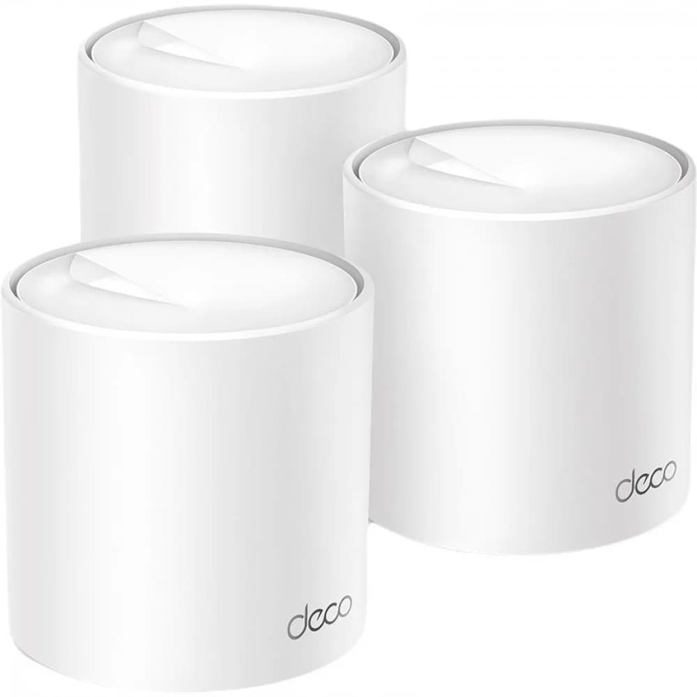 Домашняя Mesh Wi-Fi система GbE AX3000 Tp-Link Deco X50 (3 устройства) Бесшовный роуминг, Wi-Fi 6, 5 ГГц: до 2402 Мбит/с (802.11ax), 2,4 ГГц: до 574 Мбит/с (802.11ax), 802.11ax/ac/a/b/g/n, 3 гигабит