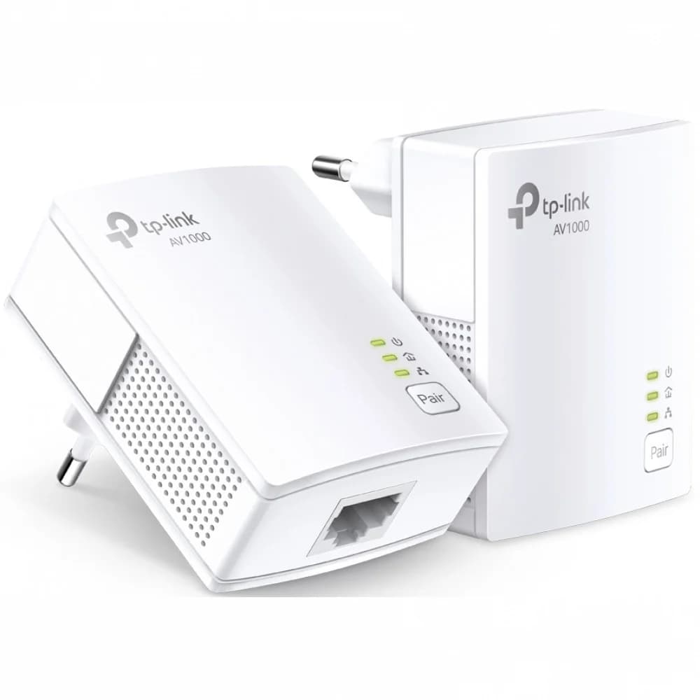 Сетевой адаптер Powerline Tp-Link TL-PA7017 KIT <AV1000 комплект 2-портовых гигабитных адаптеров Powerline, скорость передачи данных по электросети до 1000 Мбит/с, 1порт GbE, поддержка HomePlug AV2,