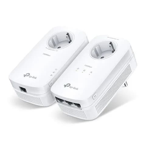 Сетевой адаптер Powerline Tp-Link TL-PA8033P KIT < AV1300 комплект 2-портовых гигабитных адаптеров Powerline со встроенной электророзеткой, скорость передачи данных по электросети до 1000 Мбит/с,