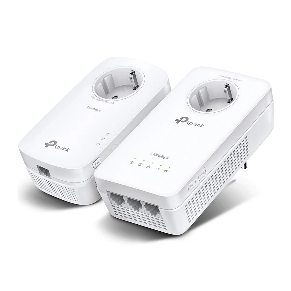 Сетевой адаптер Powerline Tp-Link TL-WPA8631P < AV1300 гигабитный адаптерв Powerline со встроенной электророзеткой, скорость передачи данных по электросети до 1300 Мбит/с, AC1200 Dual-Band Wi-Fi 8