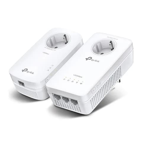 Сетевой адаптер Powerline Tp-Link TL-WPA8631P < AV1300 гигабитный адаптерв Powerline со встроенной электророзеткой, скорость передачи данных по электросети до 1300 Мбит/с, AC1200 Dual-Band Wi-Fi 8