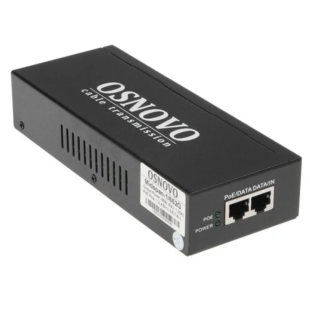 Инжектор/ OSNOVO PoE-инжектор 65W Gigabit Ethernet на 1 порт