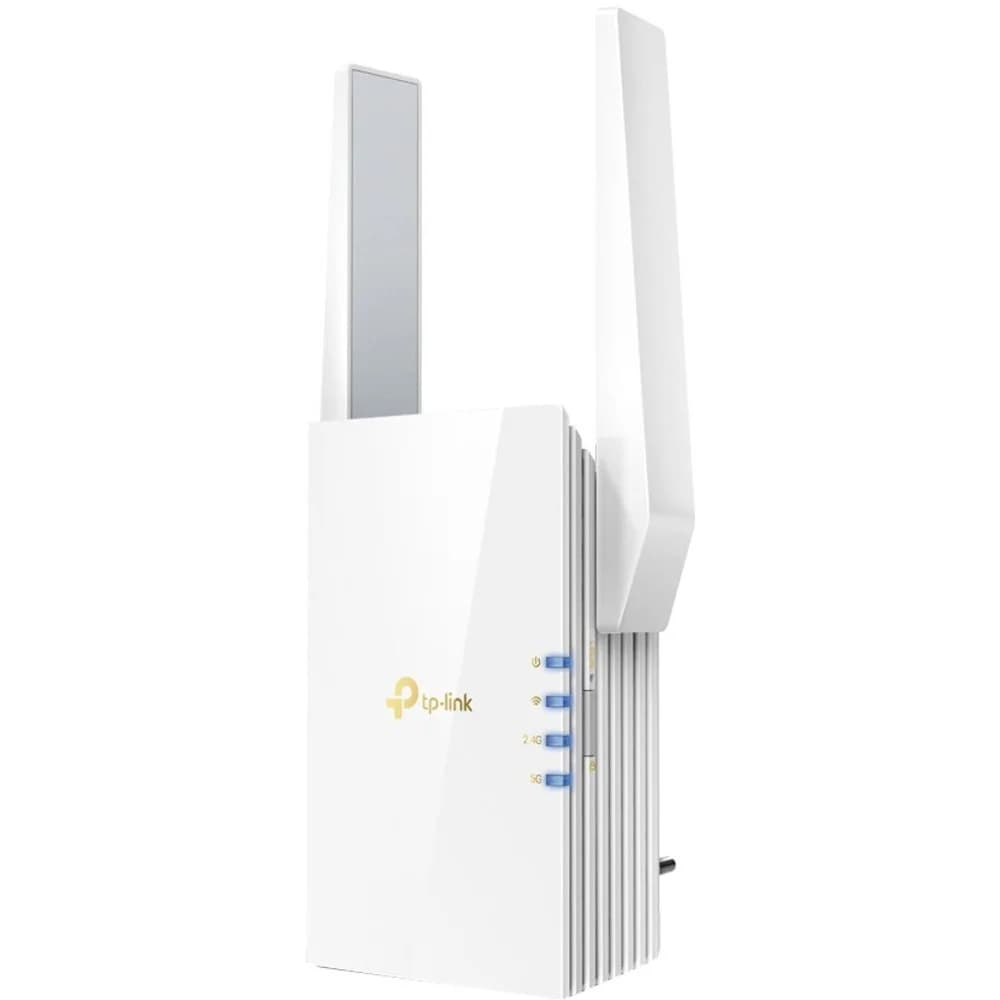 TP-Link RE605X AX1800 Wi-Fi 6 Range Extender,574 Mbps at 2.4 GHz + 1201 Mbps at 5 GHz,2 × External Antennas, 1 × Gigabit Port, Broadcom 1.5GHz Quad-Core CPU,Wall Plugged,Tether App,WPS,Intelligent S