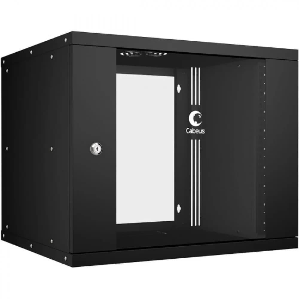 Cabeus WSC-05D-9U55/45 Шкаф телекоммуникационный настенный 19" 9U, серия LIGHT разборный, дверь стекло, цвет серый