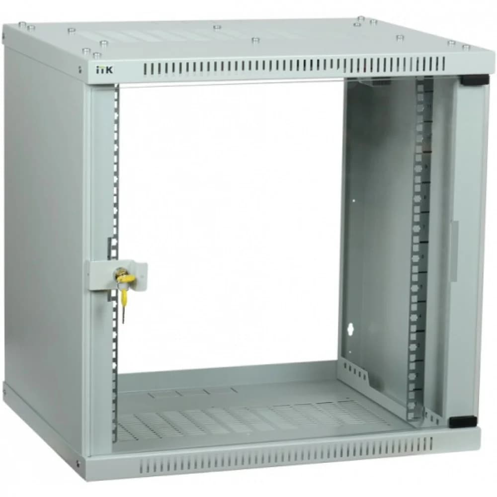Шкаф LINEA WE 9U 600x450мм дверь стекло серый