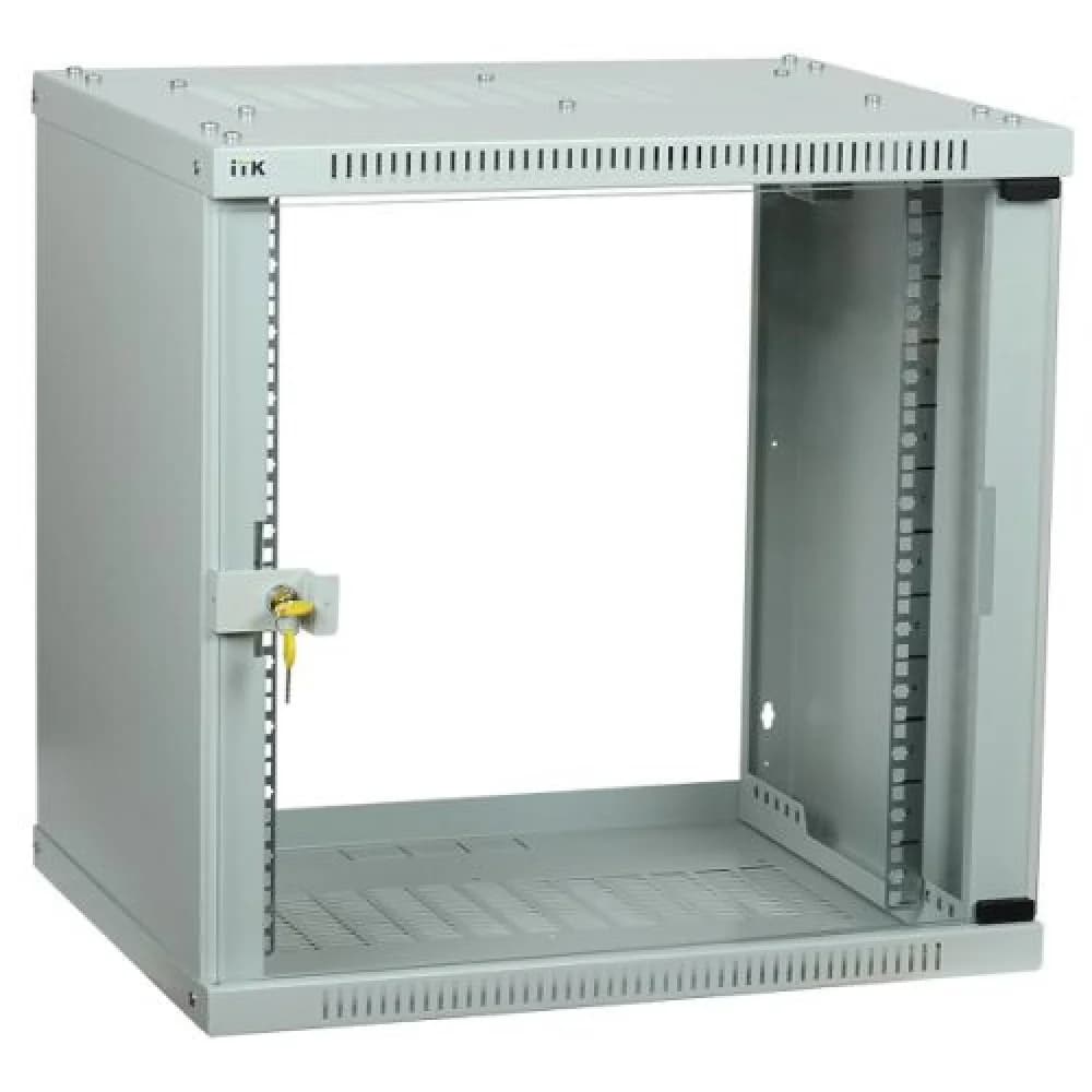 Шкаф LINEA WE 6U 600x600мм дверь стекло серый