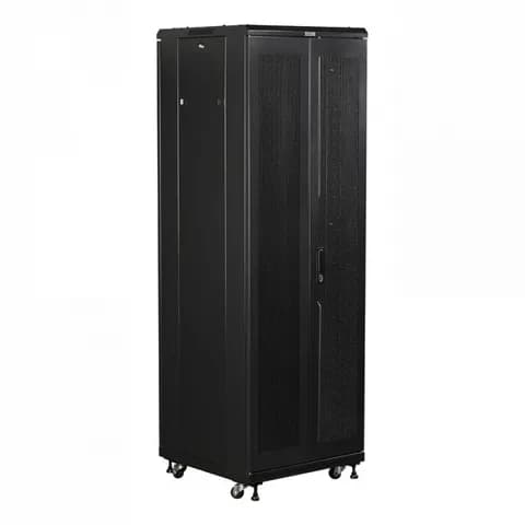 Шкаф серверный Lanmaster (TWT-CBB-42U-8X10-G1) напольный 42U 800x1000мм пер.дв.стекл задн.дв.двуст. 2 бок.пан. 800кг черный IP20