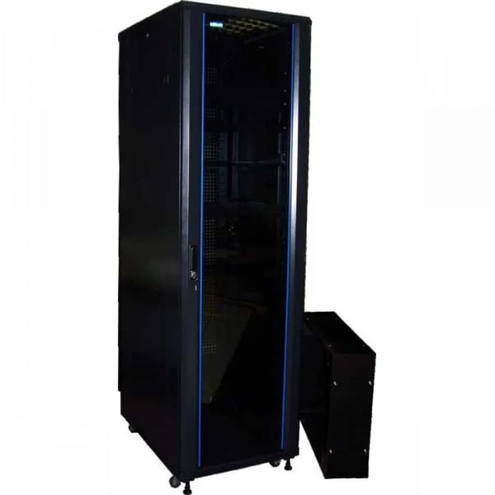 Шкаф 19" Business, 18U 600x800, черный, передняя дверь стекло, задняя дверь распашная металл