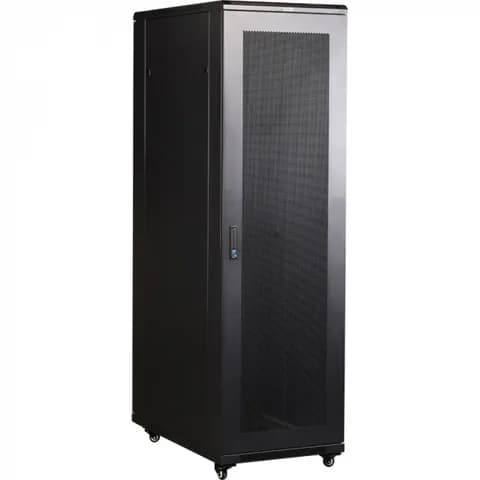 Шкаф 19" Business, 22U 600x800, черный, передняя дверь стекло, задняя дверь распашная металл