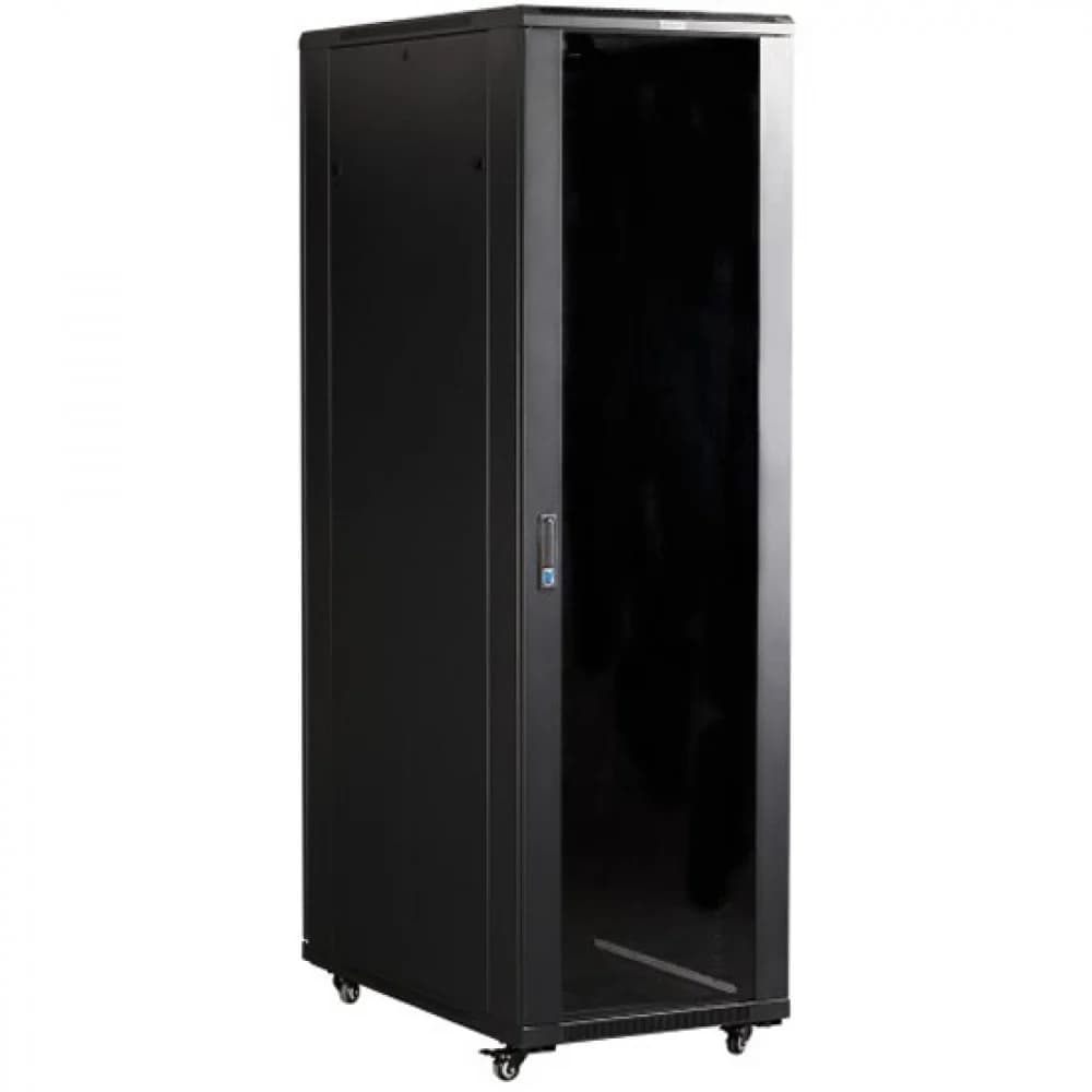 Шкаф 19" Business, 27U 600x1000, черный, передняя дверь стекло, задняя дверь распашная металл