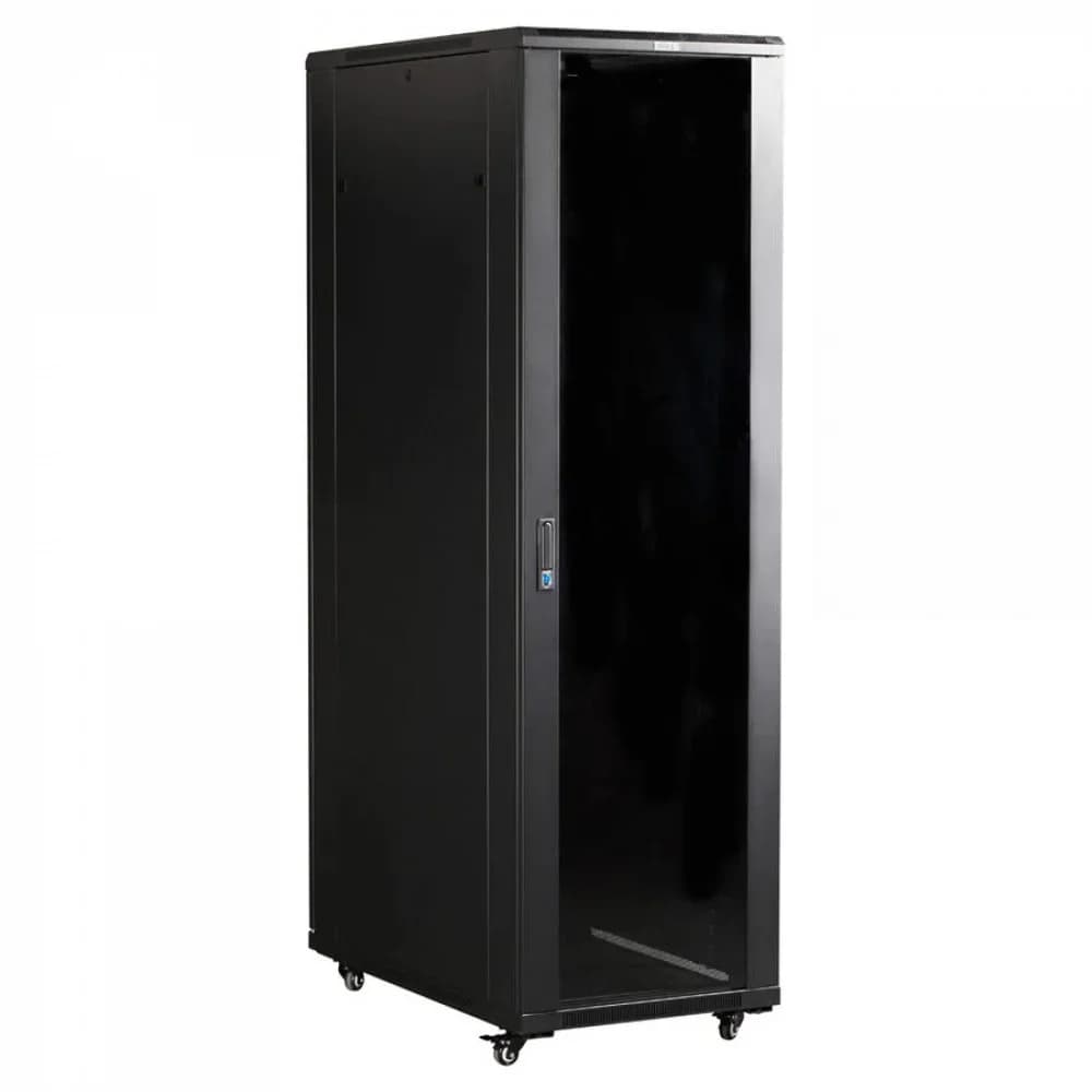 Шкаф 19" Business, 42U 600x1000, черный, передняя дв. перфорир., задняя дв. распашная перфорир.