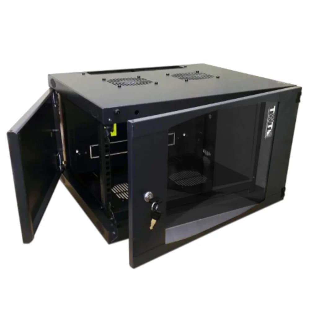 Шкаф настенный Next, 12U 550x600, стеклянная дверь, черный