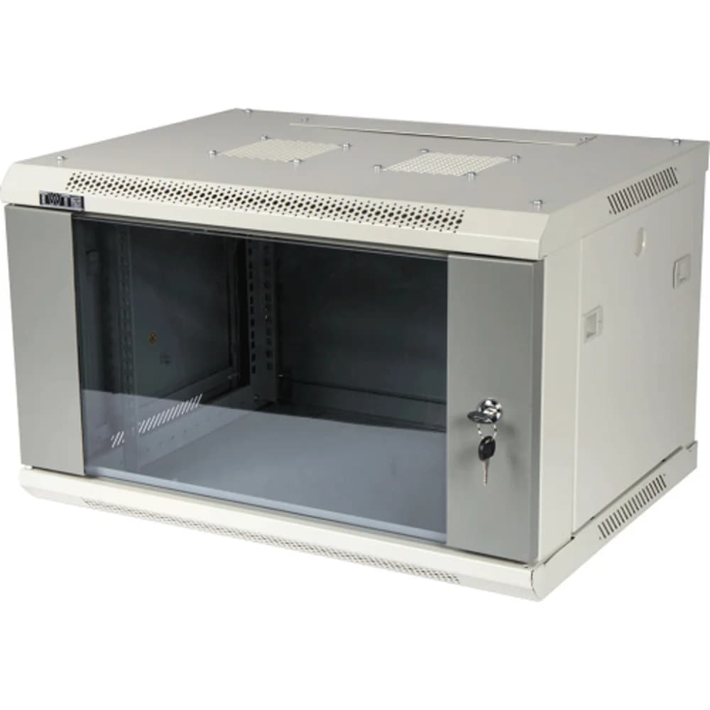 Шкаф коммутационный Lanmaster (TWT-CBWPG-6U-6X4-GY) 6U 600x400мм пер.дв.стекл 60кг серый
