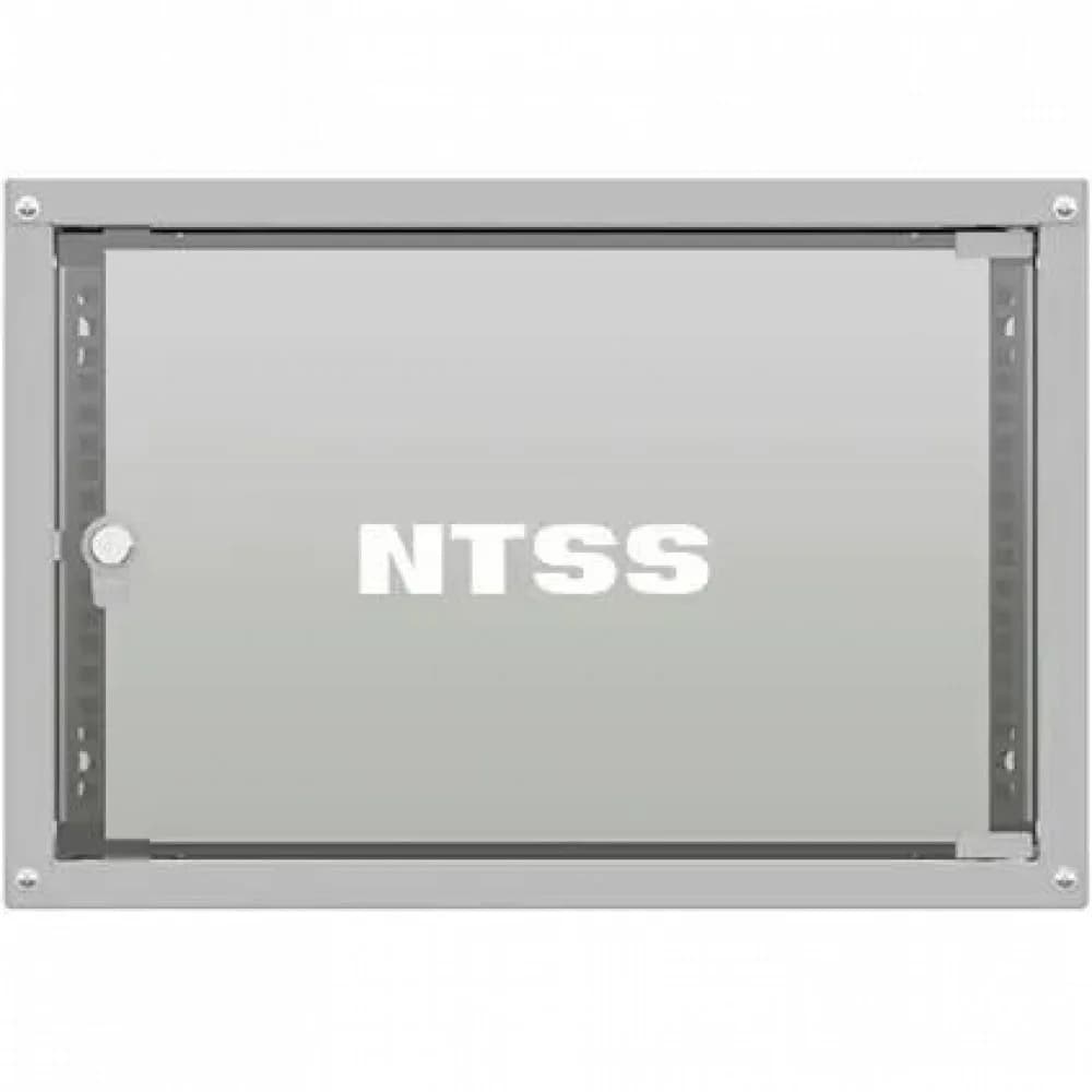 Шкаф коммутационный NTSS LIME (NTSS-WL6U5535GS) настенный 6U 550x350мм пер.дв.стекл несъемн.бок.пан. 30кг серый 270мм 8.3кг 110град. 370мм IP20 укомплектованный