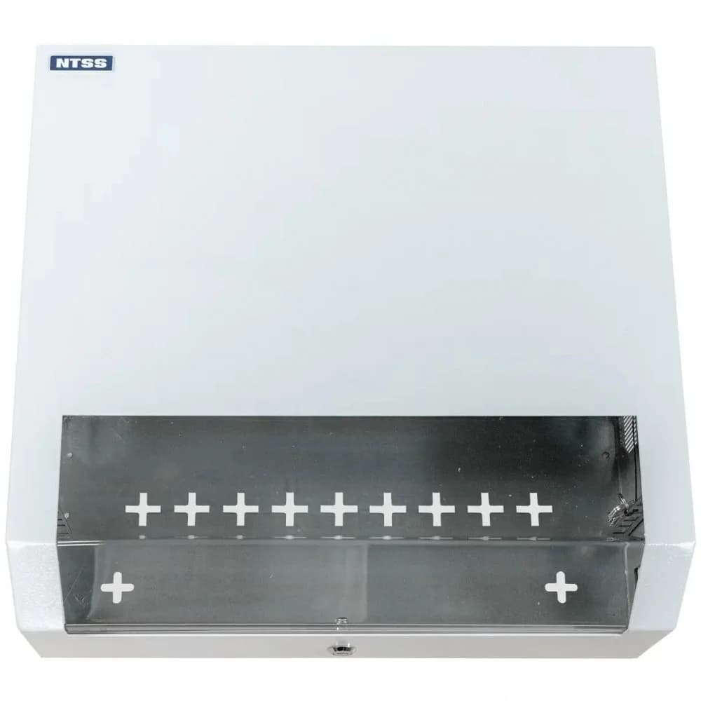 Шкаф коммутационный NTSS (NTSS-SOHO5U) настенный 5U 520x140мм пер.дв.стекл несъемн.бок.пан. 80кг белый 11кг 480мм IP20 металл