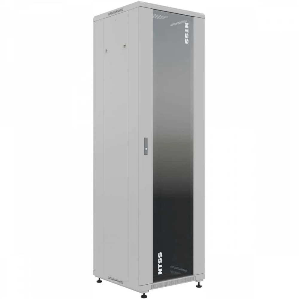 Шкаф серверный NTSS Премиум (NTSS-R42U6060GS) напольный 42U 600x600мм пер.дв.стекл металл 900кг серый IP20 сталь
