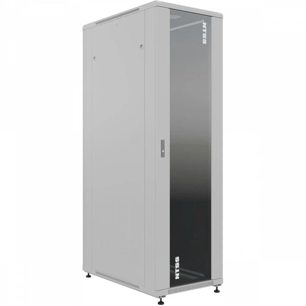 Шкаф серверный NTSS Премиум (NTSS-R42U80100GS) напольный 42U 800x1000мм пер.дв.стекл металл 900кг серый 910мм 134кг 1987мм IP20 сталь