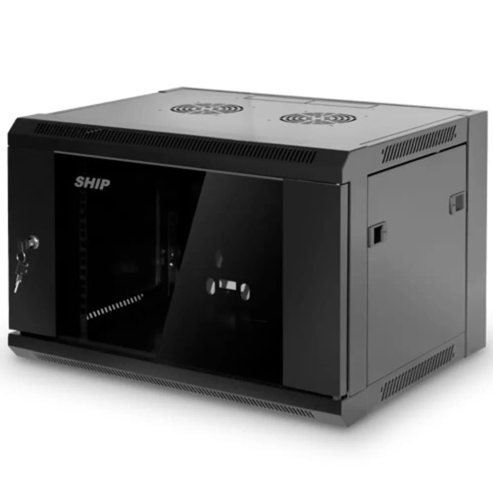 Шкаф настенный, SHIP, 5406.01.100, SE серия, 19'' 6U, 570*450*380 мм, Ш*Г*В, IP20, Чёрный Шкаф настенный SHIP 5406.01.100 Шкафы SE серии предназначены для установки телекоммуникационного оборудовани