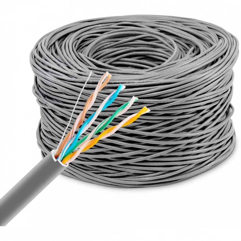 Кабель сетевой Buro UTP 4 пары cat5E solid 0.50мм Cu 305м серый