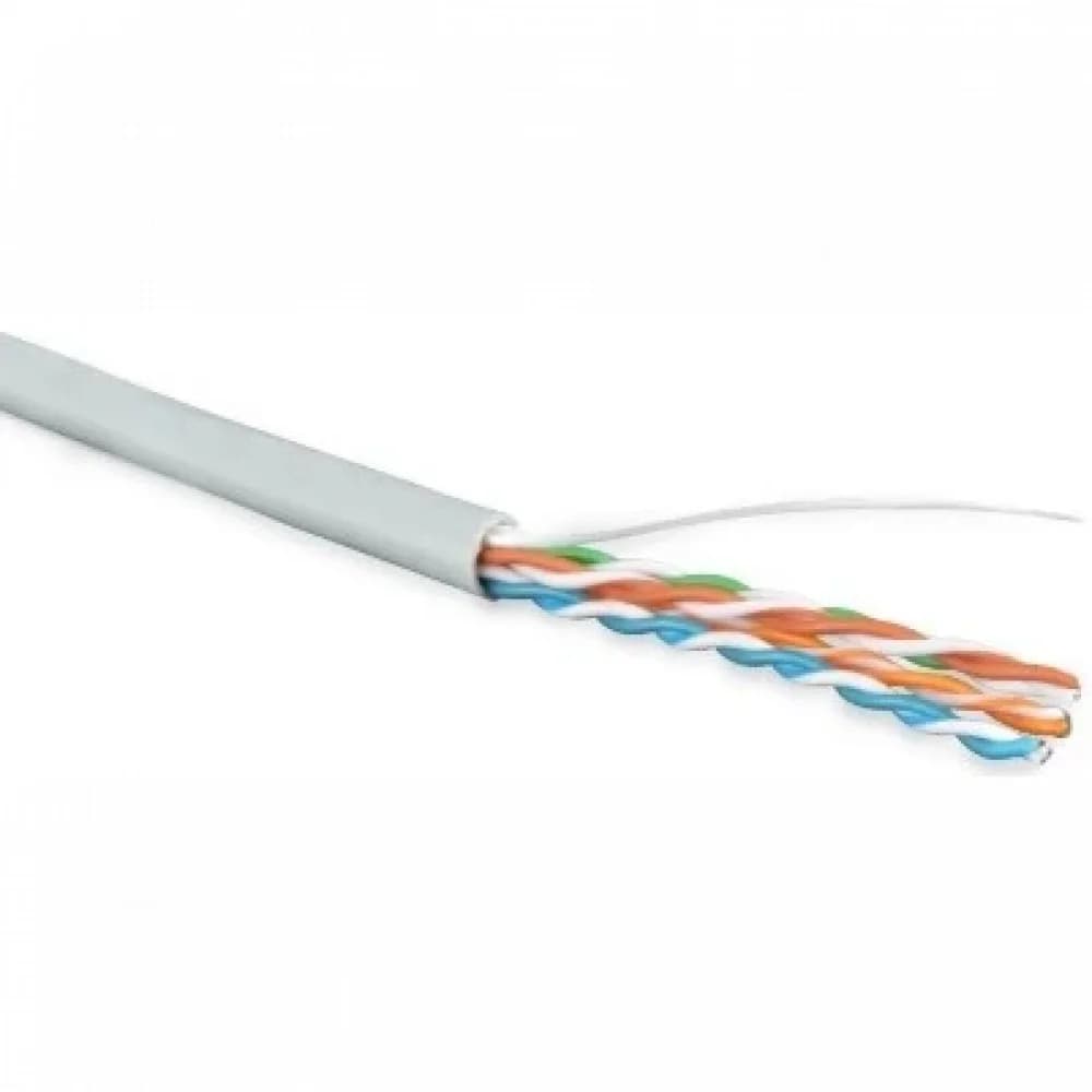 Hyperline FUTP4R-C5E-S24-IN-LSZH-GY-305 (305 м) Кабель витая пара, экранированный F/UTP, общий экран фольга, категория 5e, 4 пары 24 AWG, 4х2х0,51 мм, однопроволочные жилы, LSZH, нг(А)-HF, внутренни