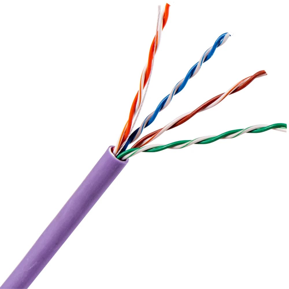 Кабель TWT UTP, 4 пары, Кат.5e, нг(А)-LS, IEC 60332-3, 305 метров, фиолетовый