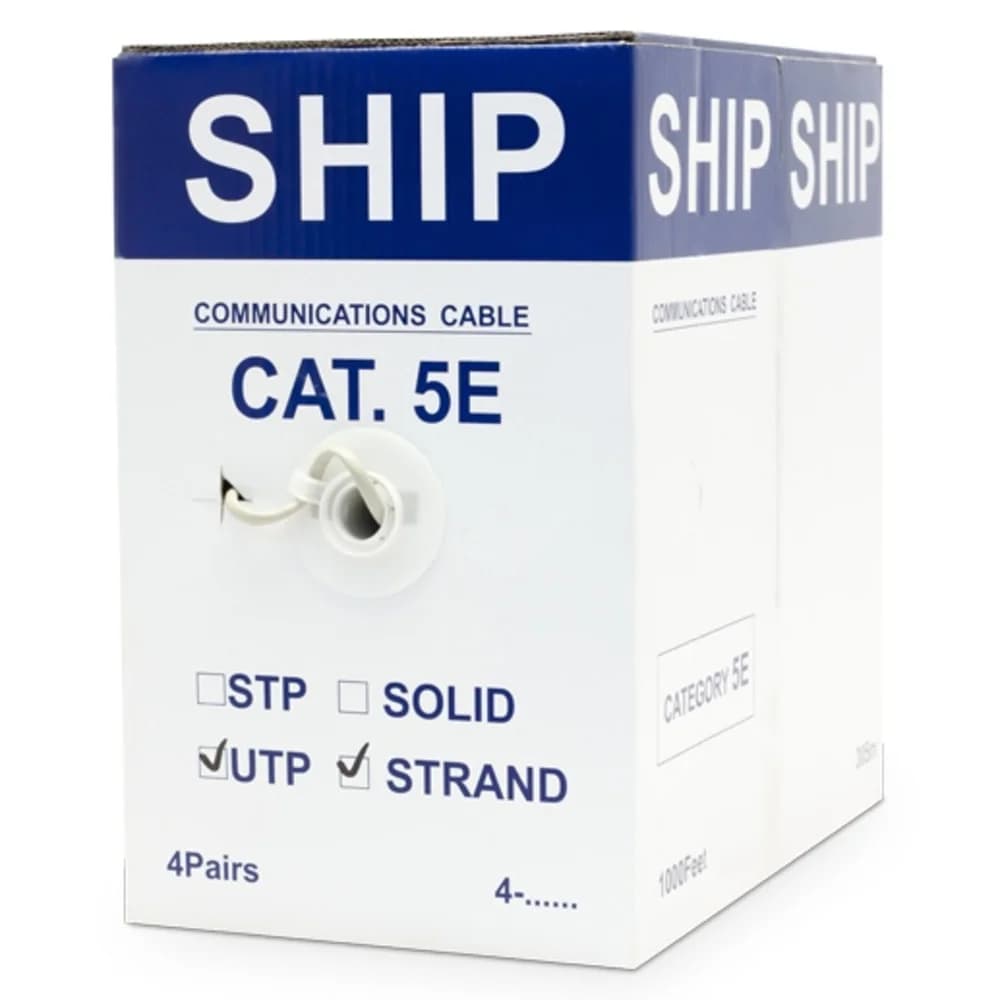 Кабель сетевой, SHIP, D135S-P, Cat.5e, UTP, 4x2x7/0.16мм, PVC, 305 м/б (Многожильный) Описание и характеристики: Кабель сетевой SHIP D135S-P Это неэкранированный многожильный (UTP) 4 - х парный кабе