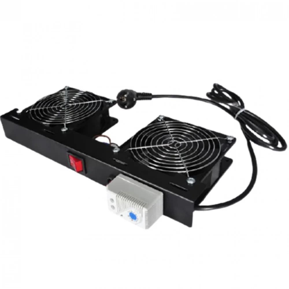Вентилятор DR-451211 DATAREX 2-х мод. с мех. терм., со шнуром пит. 1,8м, вилка Shuko, черный
