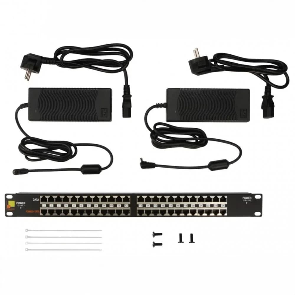 Патч-панель Lanmaster LAN-PP24-POE/A2 19" 1U 24xRJ45 кат.5e