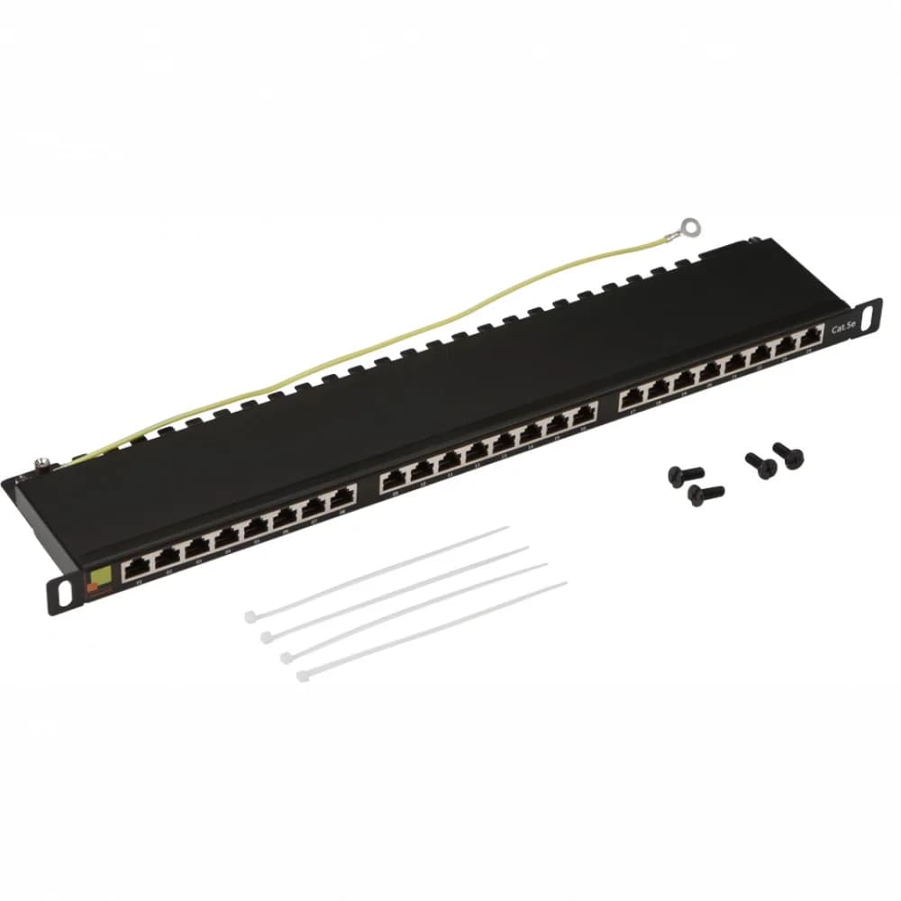Патч-панель LANMASTER компактная 24 порта, STP, кат. 5E, 0.5U