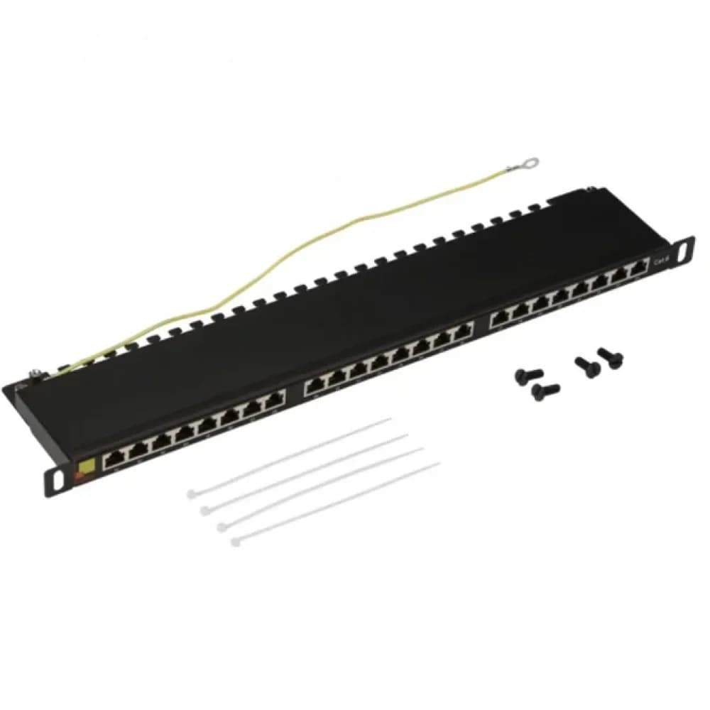 Патч-панель Lanmaster LAN-PPC24S6 19" 0.5U 24xRJ45 кат.6 STP