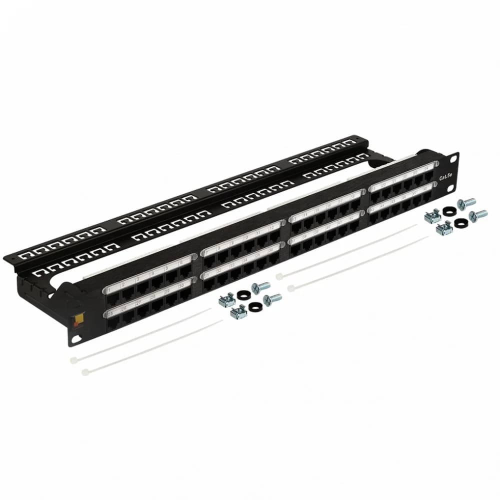 Патч-панель Lanmaster LAN-PPC48U5E 19" 2U 48xRJ45 кат.5E UTP