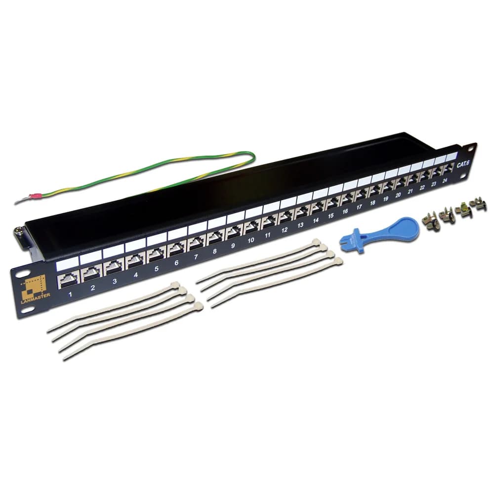 Патч-панель LANMASTER 24 порта, STP, кат.6, 1U