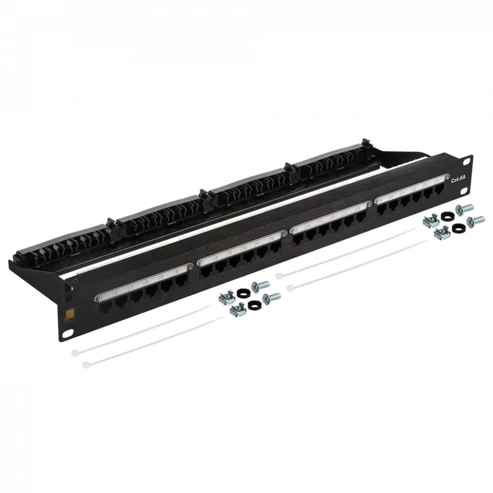 Патч-панель Lanmaster LAN-PPN24U6A 19" 1U 24xRJ45 кат.6A UTP