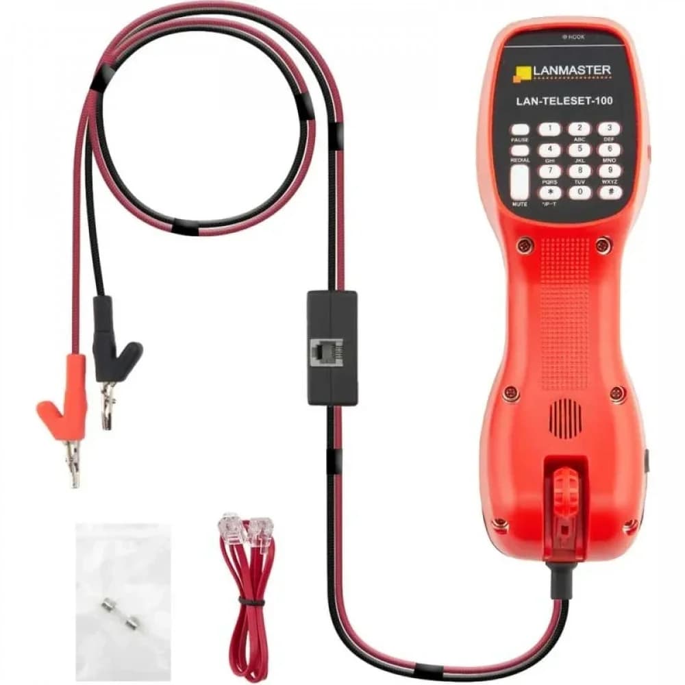 Трубка телефонная Lanmaster LAN-TELESET-100 для тестирования красный