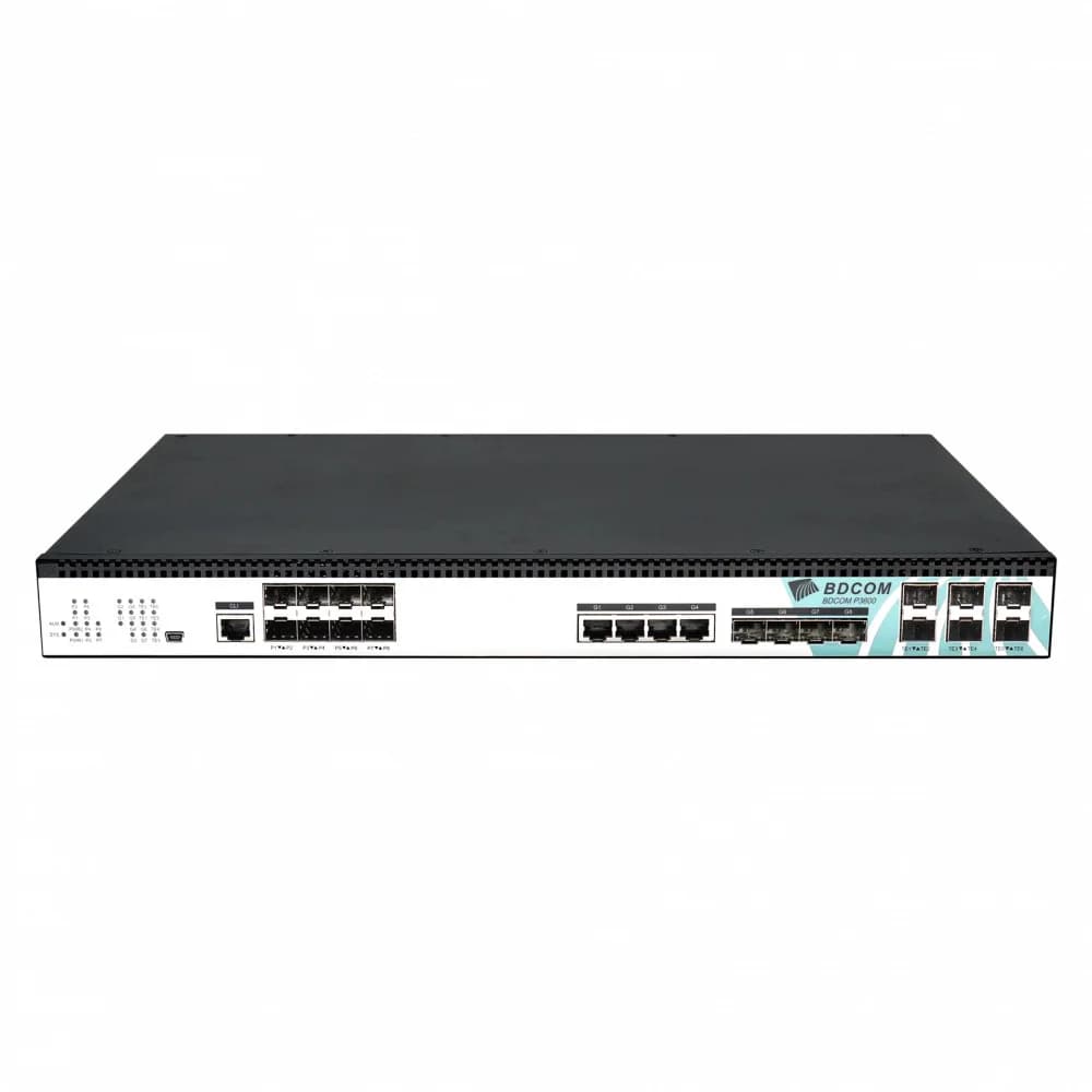 OLT BDCOM P3600-08E-2AC с 8 портами GEPON (SFP), 4GE, 4 SFP, 6 SFP+, 2*AC
