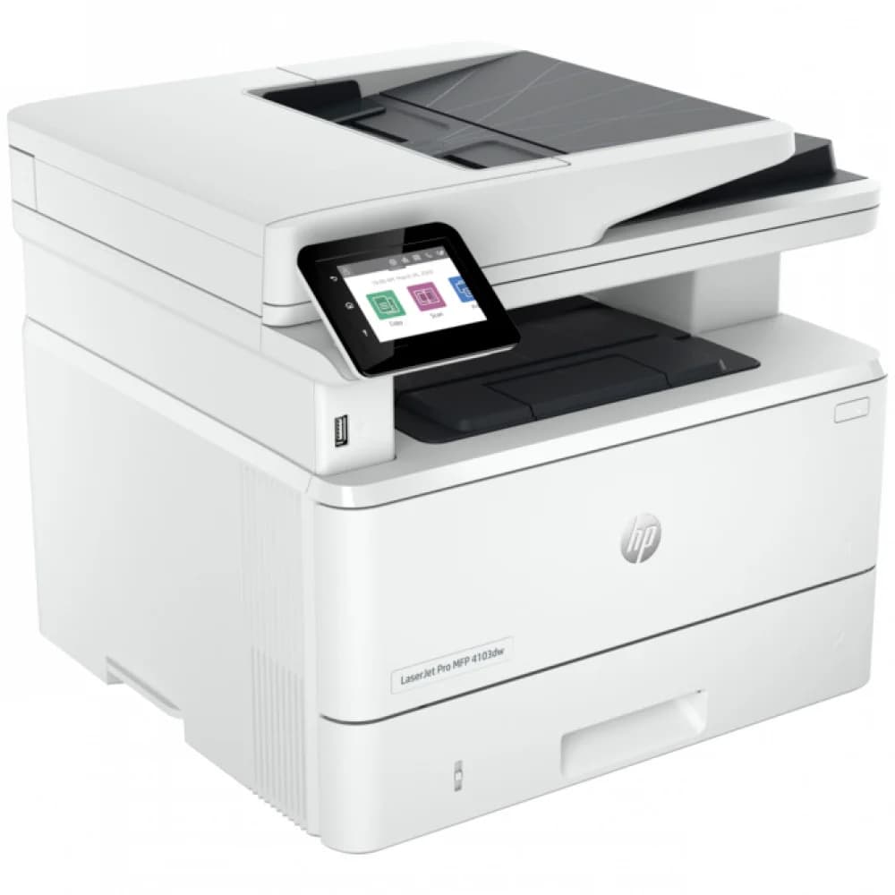 МФУ HP 2Z627A LaserJet Pro MFP 4103dw Printer (A4) , Printer/Scanner/Copier/ADF, 1200 dpi, 40 ppm, 512 Mb, 1200 MHz, tray 100+250 pages, USB+Ethernet+WiFi, Print Duplex, Duty cycle 80K pages, cart.