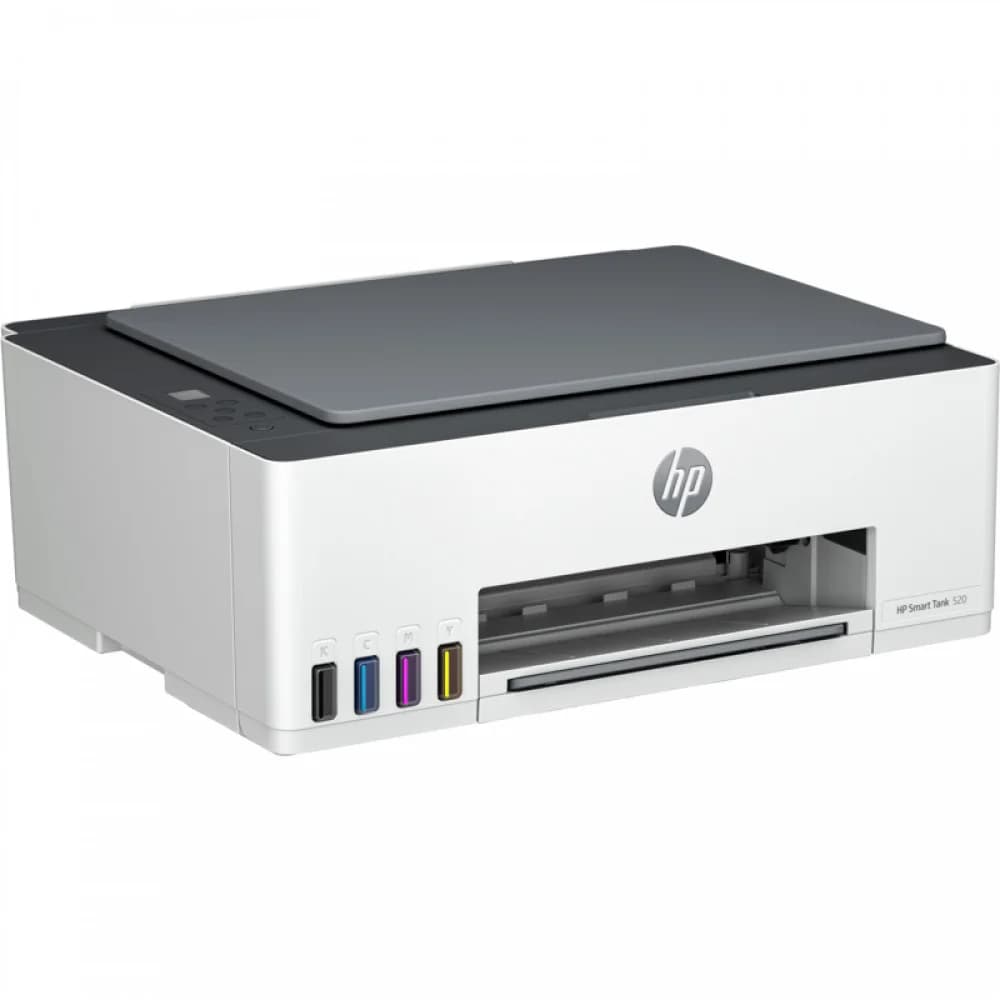МФУ HP 1F3W2A Smart Tank 520 (A4), /White with grey cover/, Color Ink Printer/Scanner/Copier, 600 dpi, 12/5 ppm, 980MHz, Duty 800p, Tray 100, USB