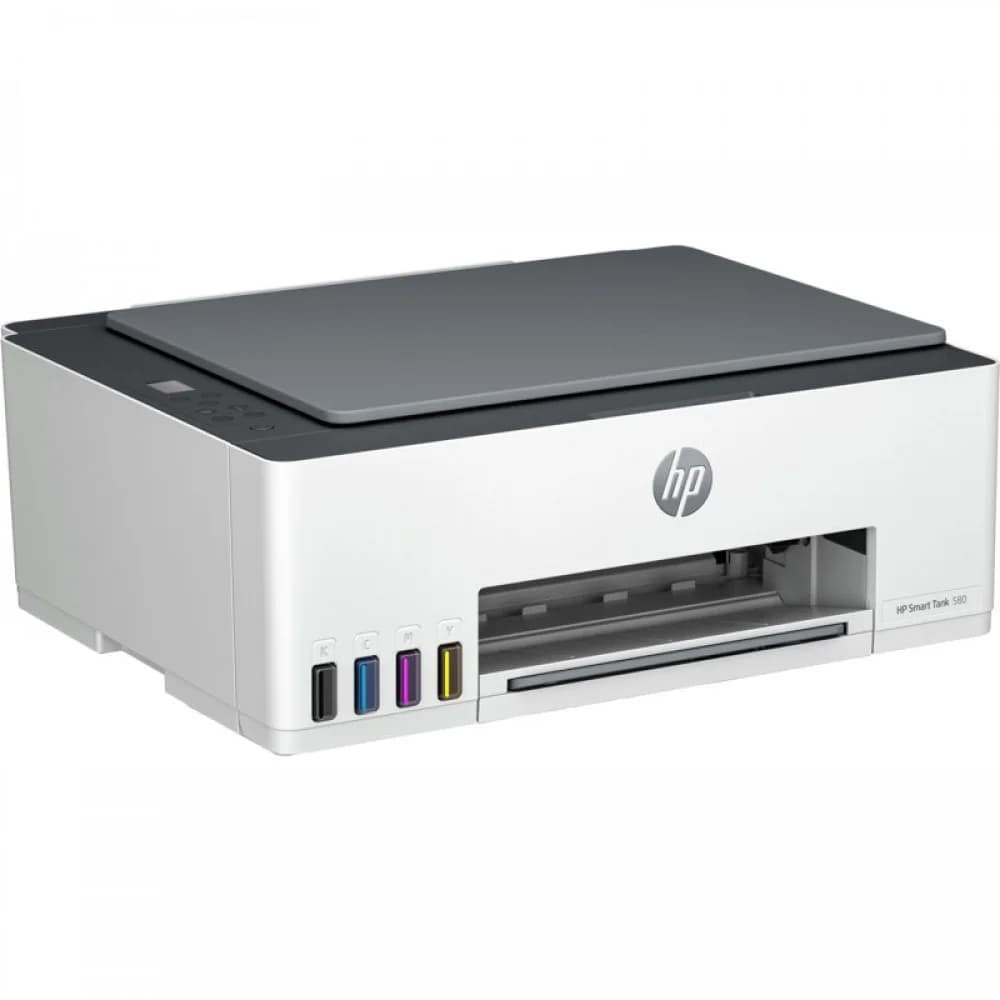 МФУ HP 1F3Y2A Smart Tank 580 Wireless (A4), /White with grey cover/, Color Ink Printer/Scanner/Copier, 1200 dpi, 12/5 ppm, 980MHz, Duty 1000p, Tray 800, USB, WiFi, Bluetooth