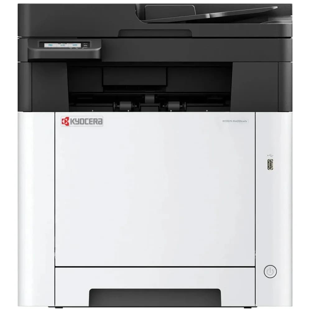 МФУ лазерное Kyocera ECOSYS MA2101cfx (A4), цветное, Printer/Scanner/Copier/Fax, 1200x1200 dpi, 21 ppm, 1 Gb, 1 GHz, tray 50+250 sheets, ADF 50 sheets, USB+Ethernet, Duplex, 2.7" touchscreen, drum 1