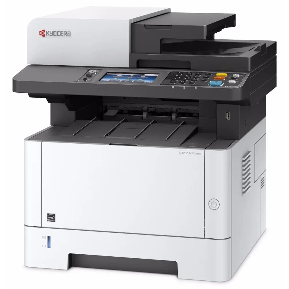 Лазерный копир-принтер-сканер-факс Kyocera M2735dw (А4, 35 ppm, 1200dpi, 512Mb, USB, Network, Wi-Fi, touch panel, автоподатчик, тонер) продажа только с дополнительным тонером TK-1150