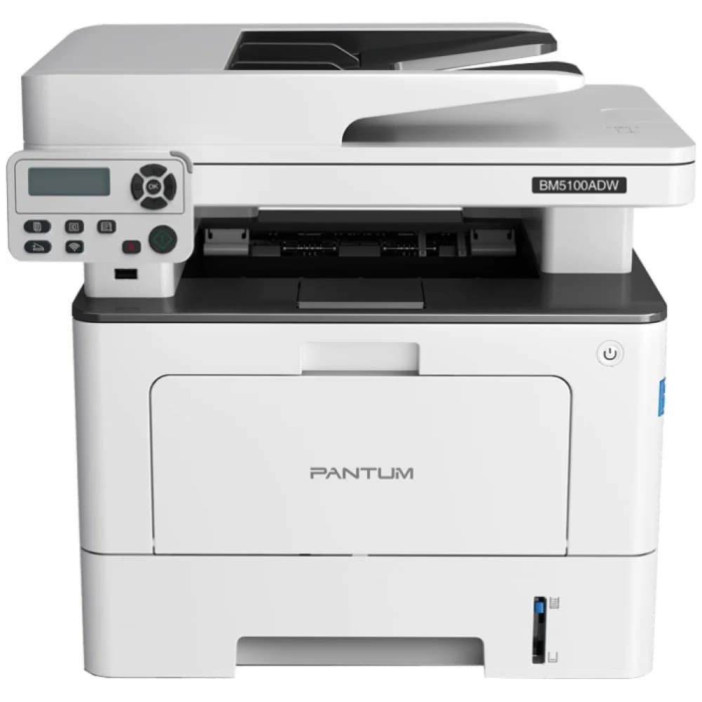 Pantum BM5100ADW, P/C/S, Mono laser, A4, 40 ppm, 1200x1200 dpi, 512 MB RAM, Duplex, ADF50, paper tray 250 pages, USB, LAN, WiFi, start. cartridge 3000 pages