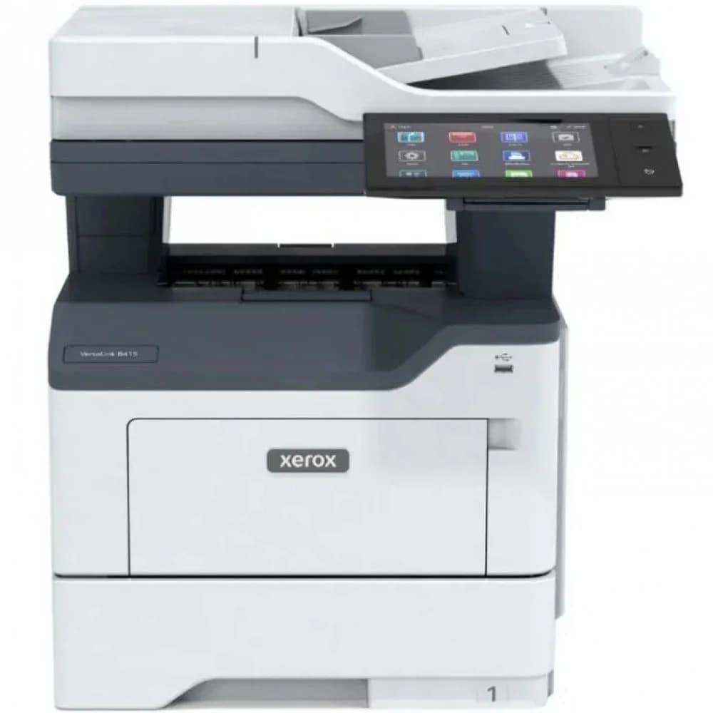 Монохромное МФУ, Xerox, VersaLink B415DN, A4, Лазерный, 47 стр/мин, Дуплекс, Нагрузка (max) 175K в месяц, 550+100 стр. - емкость лотков подачи, 1.2 GHz, 2GB, PostScript 3, PCL5c/6, USB 2.0, 10/100/1