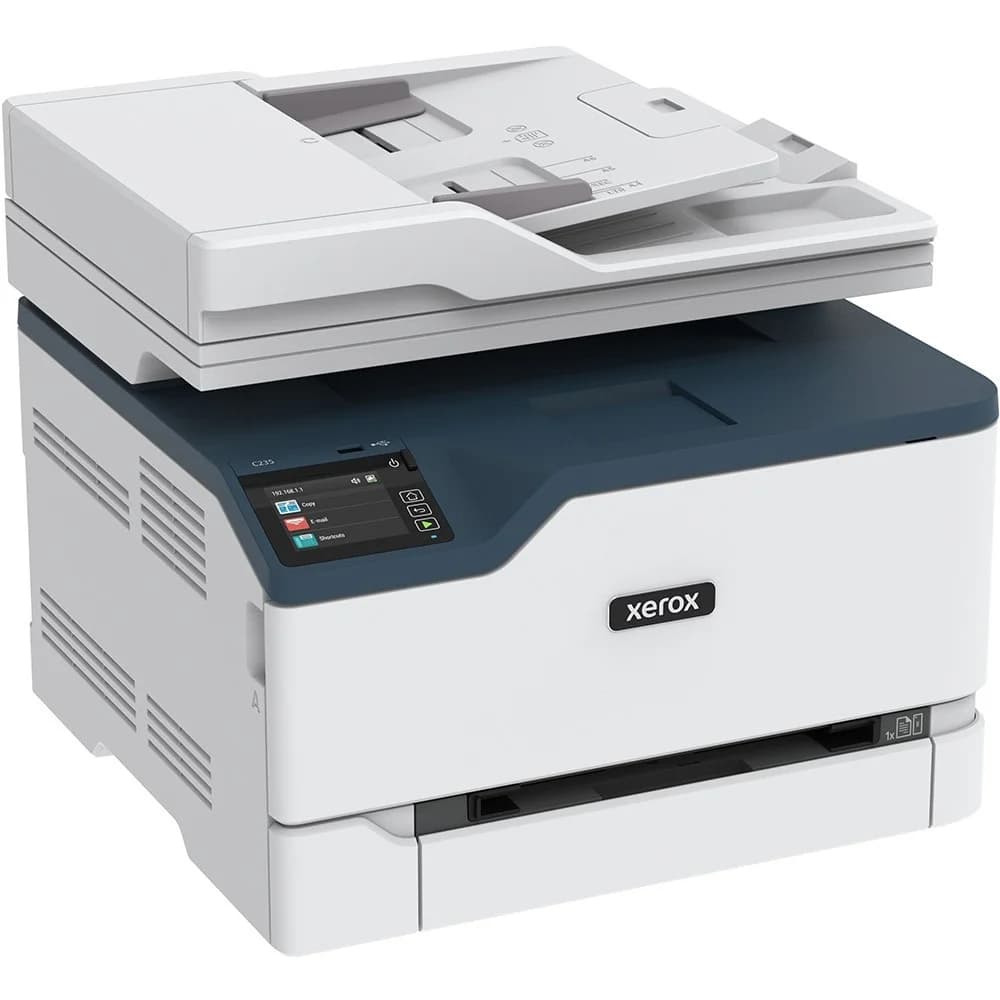 Цветное МФУ Xerox С235 A4, Printer, Scan, Copy, Fax, Color, Laser, 22 ppm, max 30K pages per month, 512 Mb, USB, Eth, Wi-Fi, 250 sheets main tray, bypass 1 sheet, Duplex