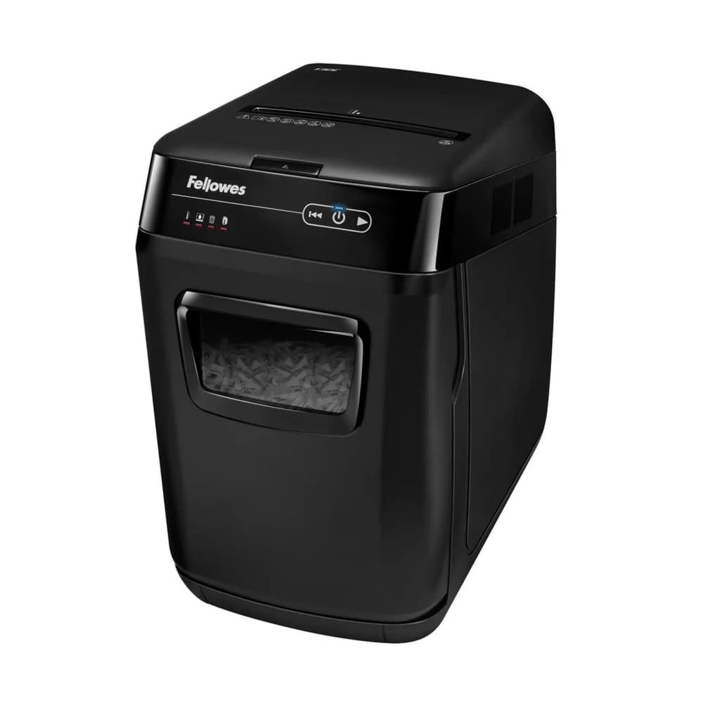 Шредер Fellowes AutoMax 150C с автоподачей (секр.P-4) фрагменты 150лист. 32лтр. скрепки скобы пл.карты CD