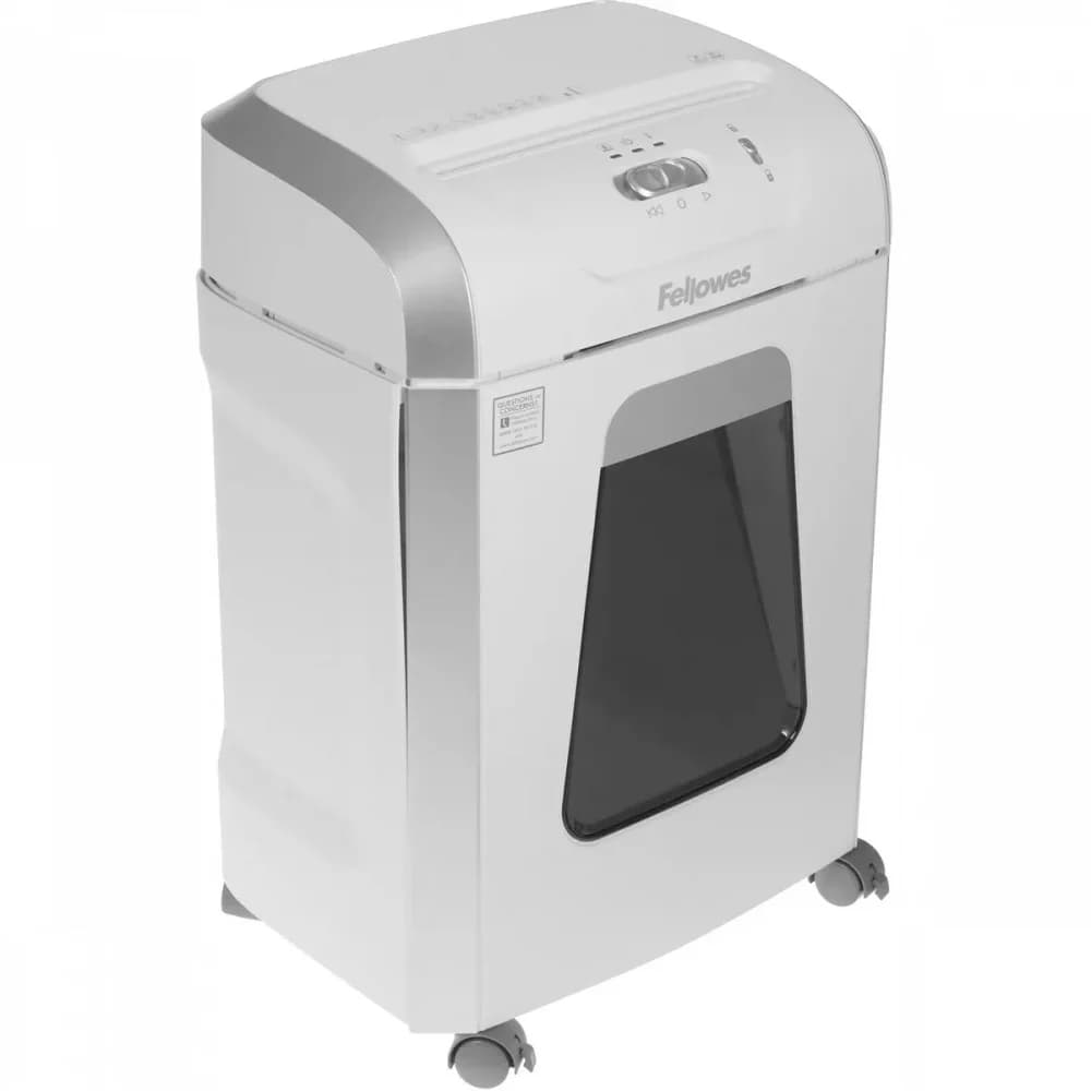 Шредер Fellowes® Powershred® 15C, DIN P-4, 4x40мм, 15лcт., 19лтр., Safety Lock, белый.