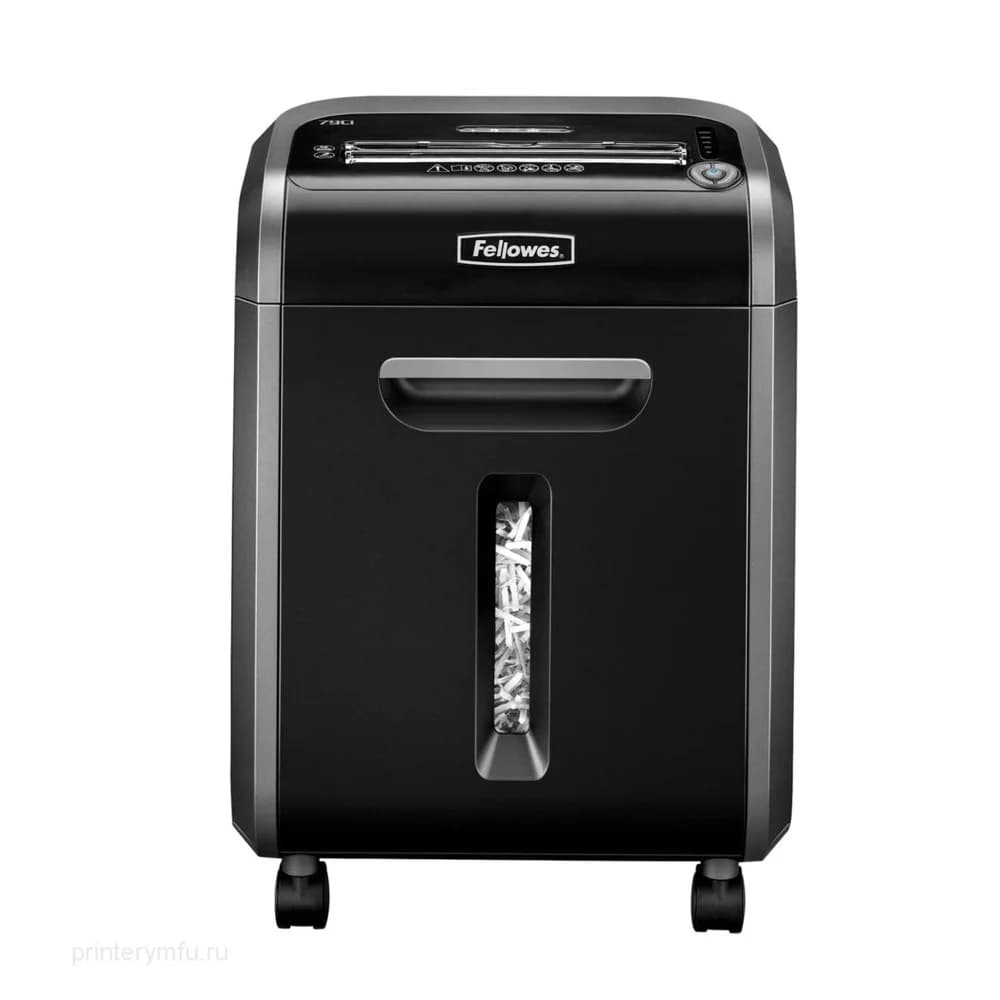 Шредер Fellowes® 79Ci. (14 листов) , 23 литра, 3,9х38 мм (класс 3), 100%Jam Proof, уничтожает: скобы/скрепки/карты/CD