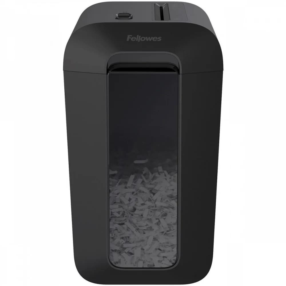 Fellowes Шредер PowerShred LX65 FS-44007(01), черный {DIN P-4, 4х37мм, 8 лст., 17 лтр., уничт.: скрепки,скобы,карты}